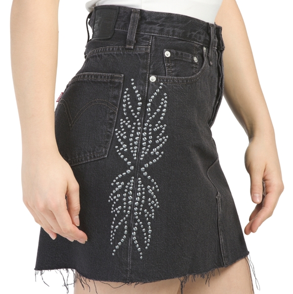 {Levi's} High Rise Deconstructed Button Fly Skirt - Picture 3 of 10